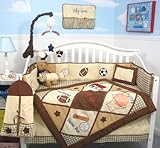 SoHo Let's Play Game Baby Crib Nursery Bedding Set 13 pcs included Diaper Bag with Changing Pad & Bo