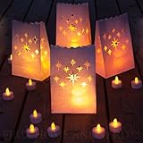 High Quality 24 Flameless Tea Lights Yellow Flickering LED Tealight Candles with 12 Bonus Luminary B