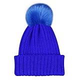 MIOIM® 子供用 キッズ ニット帽 ポンポン フリーサイズ キャンディカラー ボンボン付き 48～54cm可用 秋冬 厚手 防寒