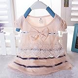 M.Z.L ベビー ドレス ワンピース キッズ フォーマル ドレス 発表会 入園式 結婚式 クリスマス パーティー 出産祝い ベビー レース 刺繍 リボン (73cm)