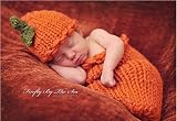 Zehui Halloween Pumpkinsニットかぎ針編み帽子Sleepingバッグ写真プロップ0 to 1月ベビー