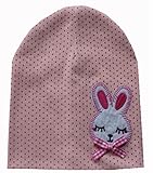 （ワボーズ） Waboatsベビー キッズ 子ども 赤ちゃん蝶ネクタイのウサギ柄の帽子 ボーダー ボンボン 暖かい ピンク