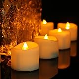 Advocator Amberちらつき黄色電球電池式Flameless LEDティーライトWave Open無香Votive Electric Candleフェイクタトゥーの季節& Festival 