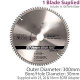 300 mm x 30 mm TCT Veneerブレード100t – Circular Saw Fine cuts- 25 mm、20 mm、16 mmリング