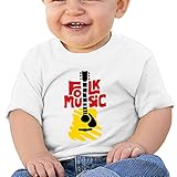 かわいい ボーイとガール 民族 音楽ギター 丸首シャツ タイツ White Size 12 Months