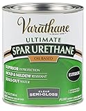 Rust-Oleum Varathane 9441H 1-Quart Classic Clear Oil Based Outdoor Spar Urethane, Semi-Gloss Finish 