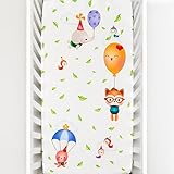 Rookie Humans 100% Cotton Sateen Fitted Crib Sheet: Balloon Party. Complements Modern Nursery Room U
