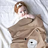 hiltow Bearパターン100 %コットンニットスロー毛布( 31.5lx39.5 W )