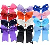 女性と女の子のための弾性の髪のネクタイとスポーツチアリーダーの髪の弓手作りのポニーテールホルダー