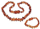 Natural Baltic Amber Baby Teething Necklace and Bracelet Safety Knotted by Ambermilana by Ambermilan