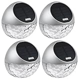 Amir 太陽電池式ライト 4個パック シルバー US-LT8S_4PCS