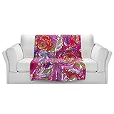 ブランケットウルトラソフトFuzzy 4サイズ！DIANOCHEデザインからby Julia Di SanoローズCombustionレッドブルーホームDecor Unique Designer芸術的