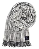 丸眞 ストール イギリス MOON ウール100% 140cm x 185cm マルチストライプ グレー ナチュラル 春物 年中使える 0385029300