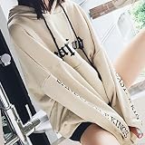 XUANKU BFヘッドルーズセーター原宿Girlフード付きジャケット(サイズ) ブラック