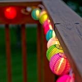 LEAZEAL 20 Lantern Ball Lights Solar Powered Christmas String Lights for Outdoor, Patio, Garden, Hol