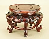 いよじ園 透かし彫り丸卓 [未使用] （盆栽卓 飾卓 花台）