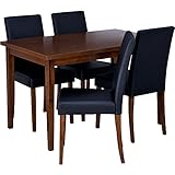 ダイニングテーブル5点セット SIESTA 2 シエスタ　【チェアカラー：PVC　ブラック】