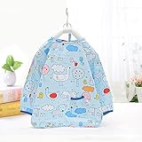 美来Kids ベビーエプロン 長袖 防水エプロン スモック 食事用 お絵かき用 泥遊び用 m-ap006 (仲良し動物)