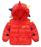 (トヨベイ)Toyobuy ベビー 子供 中綿 コート アウター キッズ ブルゾン 女の子 ジャケット フード付き 男の子 可愛い 赤 120