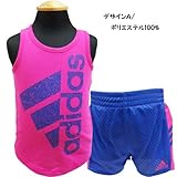 adidas アディダス ベビー服 女の子 タンクトップ ショートパンツ 上下セット セットアップ - デザインＡ/12M＝75～80cm