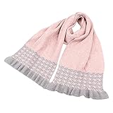 Ligangam マフラー すごく可愛い 子供用 女の子 女子 キッズマフラー　高校生 中学生 小学生 女児 レディース 素敵 キレイ　オシャレ 優雅 ファッション 韓国風 パール付き 層状 ニット 