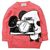 【秋冬春対応】 GARACH(ギャラッチ) 裏毛カメラパンダPtトレーナー 80cm /Pk NO.AH-1631603