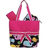Sea Summer Whale Print Quilted Diaper Bag by NGIL