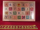 Classic Wooden ABC Blocks in Wood Tray - Made in USA [並行輸入品]