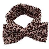leewa Leopard Print Elastic蝶結びベビーガールズヘッドバンドヘッドギア カラー: ブラウン