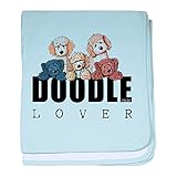 CafePress – Doodle Lover – スーパーソフトベビー毛布、新生児おくるみ ブルー 087195356025CD2