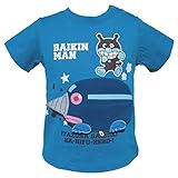 【本体綿100％】2016年 夏物 アンパンマン 天竺 アンパンマン号＆もぐりん めくる 半袖Ｔシャツ Anpanman ブルー◇80cm