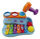 Rainbow Xylophone Piano Pounding Bench for Kids with Balls and Hammer [並行輸入品]