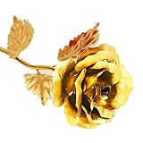Wholehot　バラ 造花　24k金箔　薔薇　枯れない花　永遠の花　ベース　専用ケース　プレゼント袋付き　バレンタインデー/母の日/結婚祝い/誕生日/出産祝いなど祝いの贈り物　インテリア　置物にも大