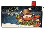Welcome Friends雪だるまクリスマスメールボックスカバープリミティブPresents標準