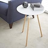 サイドテーブル 木製 おしゃれ テーブル 幅30 丸 丸型 円形 ラウンド (ホワイト)