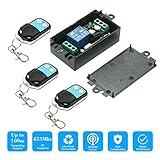 OWSOO 433Mhz 1CH 10A無線RFりモーコンスイッチ3個+1PCS 2キーRFトランスミッタ 1527チップ スマートホームオートメーション