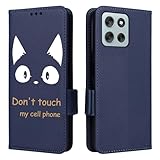 Ailiber MOTO G66j/G66y 5G 用の ケース 手帳型 高級PUレザー 猫プリント カバー モトローラ g66j/g66y 5G 用の 手帳ケース 耐衝撃 マグネット式 人気 おしゃれ 可愛い猫 ケース カード収納 スマホケース 財布型 動物 携帯ケース