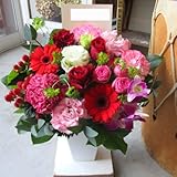 ＴＶチャンピオン出場【今旬フラワーアレンジメント 4,600円 スタンダード 赤ピンク系】誕生日 花　誕生日 プレゼント 女性 フラワーアレンジメント 開業開店祝い 花 劇場 楽屋花 ギフト お見舞い
