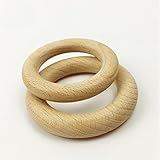 Mamimami Home 噛がため Baby ガラガラ チュアブル 天然木製 ブナリング 80mm 5個 おしゃれで歯固め / DIY