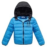 子供服　冬　ダウンジャケット　厚くする　保温　ファッション　軽快　ブルー　150cm