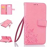 UNEXTATI Galaxy Note 5 ケース 高品質 PUレザー 手帳型ケース 衝撃吸収 カバー カード収納 全面保護 Samsung Galaxy Note5 用 Case Cover (ピ