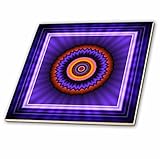 mimuluxのサイケデリックアート – Mandala 12ブルーレッドゴールドGlowingエネルギー電源瞑想インドOrient平和ハーモニーChakra Newage – タイル 6-Inch 