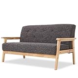 ソファ ソファー 2.5人掛け 2人掛け ベンチソファ 木製フレーム 天然木 ファブリック ブラウン