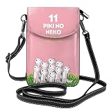 [JMI] 11ぴきのねこ スマホポーチ本革 ショルダーバッグ 薄い レディース メンズミニポーチ 人気 財布 斜め掛け バッグ 高い19cm*幅12.5cm*厚4cm