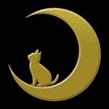 蒔絵シール CAT 「キャット（月と子猫） 金」