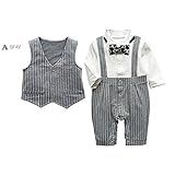 ベビー キッズ 赤ちゃん 子供服 洋装フォーマル 紳士風 男の子 カバーオール ベストとロンパース2点セット 春夏 結婚式 お宮参り 七五三 節句 入園式 入学式 出産祝い ギフトxw007g