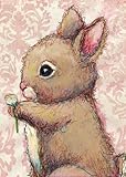 Oopsy Daisy Canvas Wall Art, Bunny and Clover, 14' x 18' [並行輸入品]