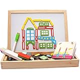 Linyuan 安定した品質 Early Learning Toys Drawing Writing Board Magnetic Double-sided Wooden Puzzle Game