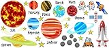Planets Solar System with stars removable and repositionable stickers playroom nursery vinyl saying 