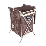 ランドリーバスケット蓋、M & U耐久性Laundry Hamper with頑丈なアルミフレーム、折りたたみ式防水ランドリーソーターAvoidカビ、ライト重量ストレージビンbut holds lar